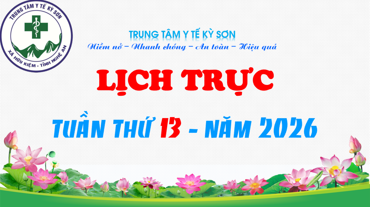 LỊCH TRỰC TOÀN VIỆN TUẦN THỨ 13 NĂM 2026