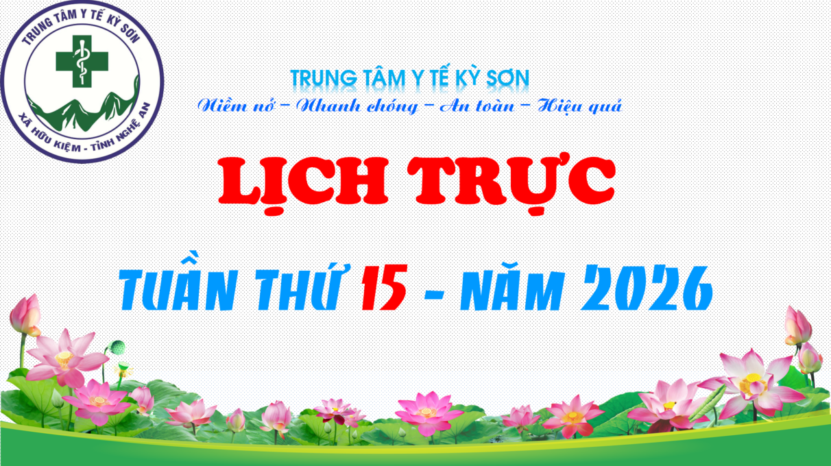 LỊCH TRỰC TOÀN VIỆN TUẦN THỨ 15 NĂM 2026