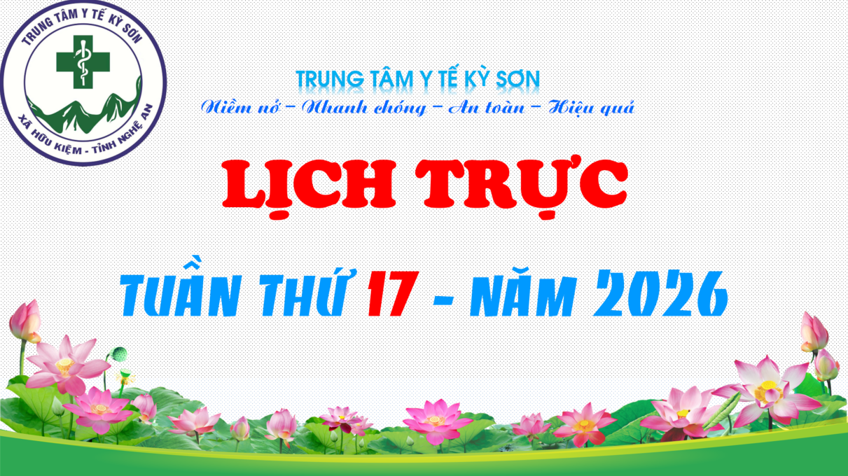 LỊCH TRỰC TOÀN VIỆN TUẦN THỨ 17 NĂM 2026