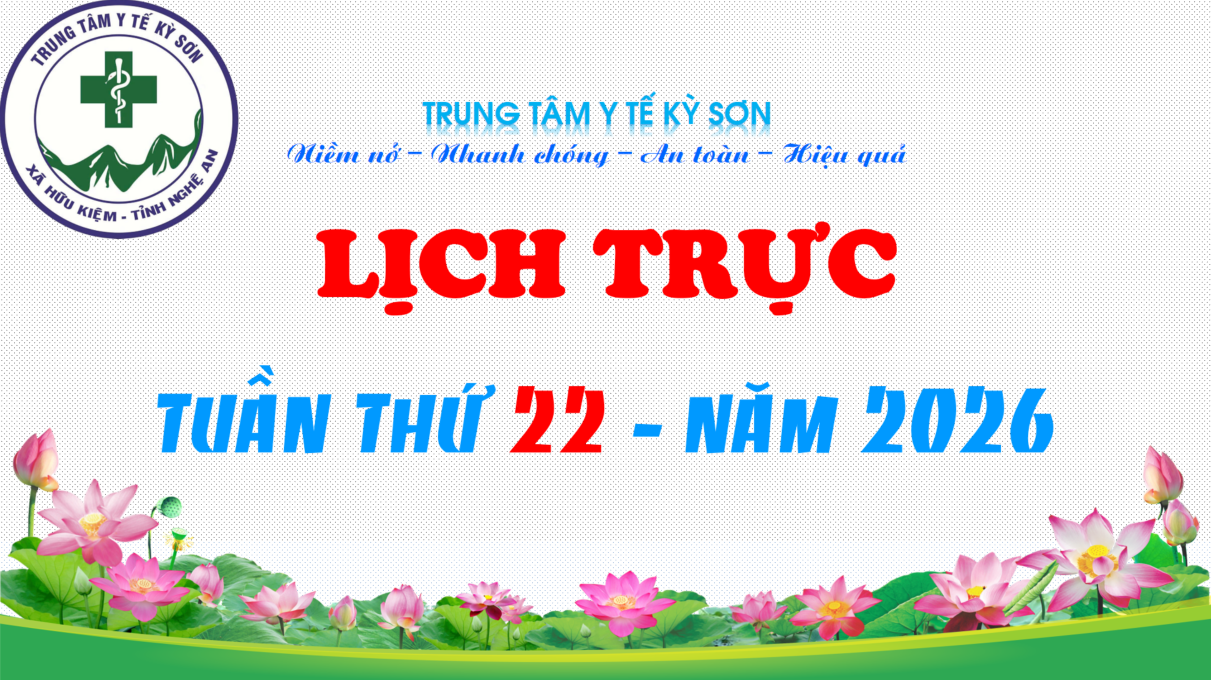 LỊCH TRỰC TOÀN VIỆN TUẦN THỨ 22 NĂM 2026