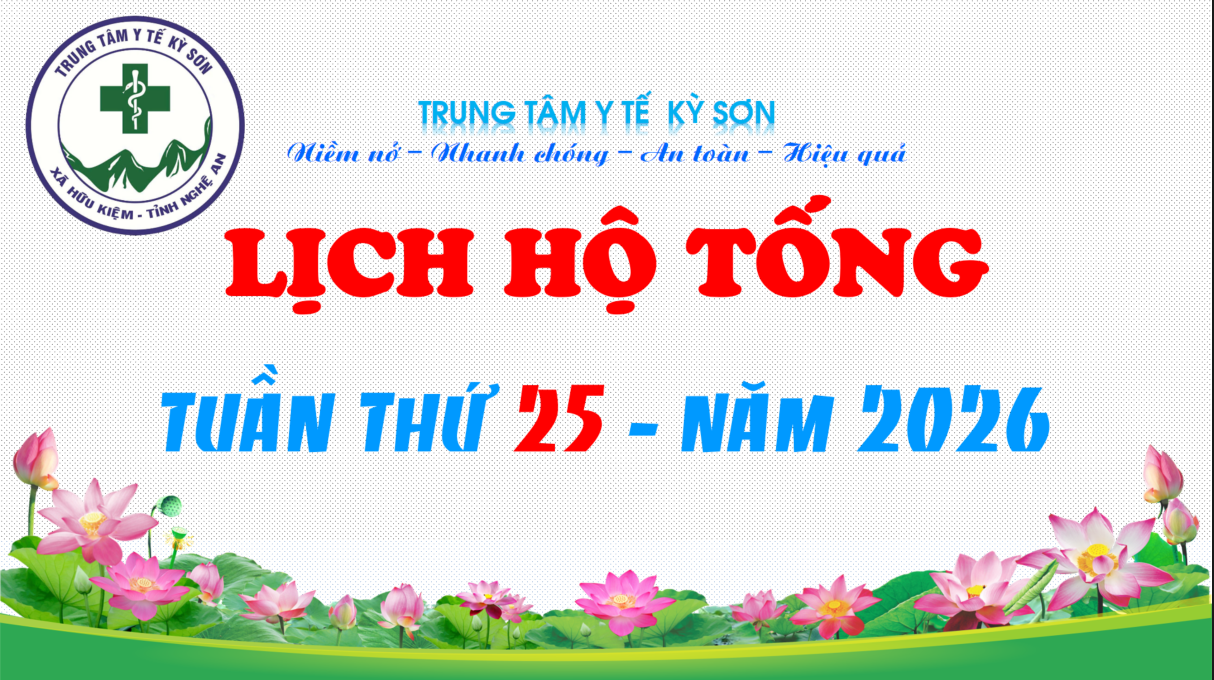 LỊCH HỘ TỐNG TUẦN THỨ 25 NĂM 2026