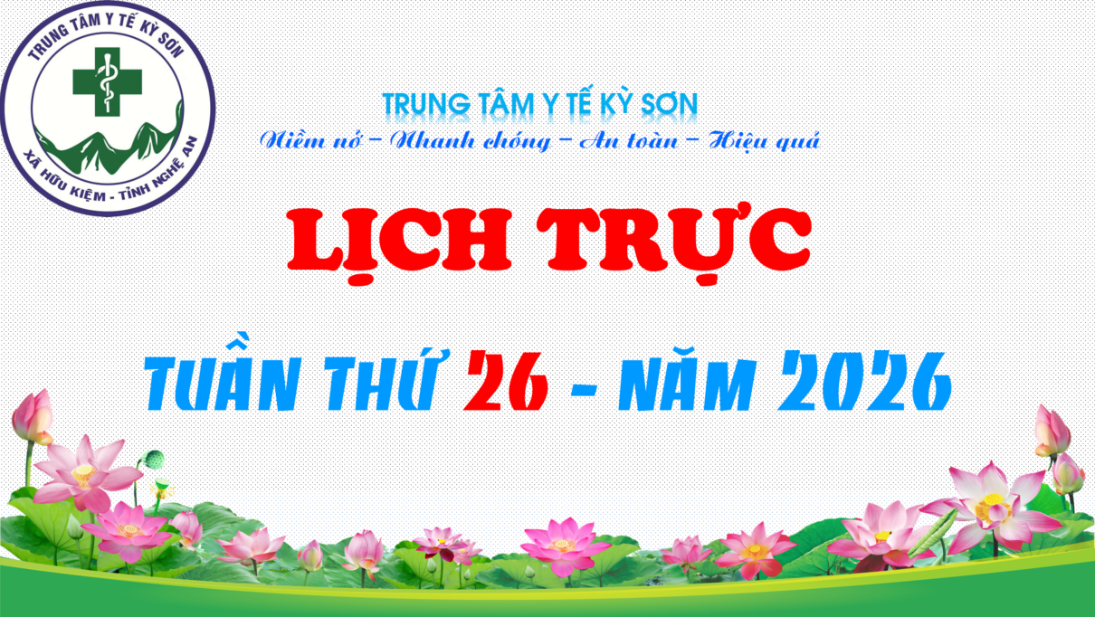 LỊCH TRỰC TOÀN VIỆN TUẦN THỨ 26 NĂM 2026