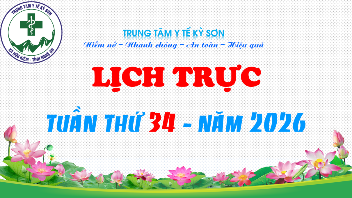 LỊCH TRỰC TOÀN VIỆN TUẦN THỨ 34 NĂM 2026