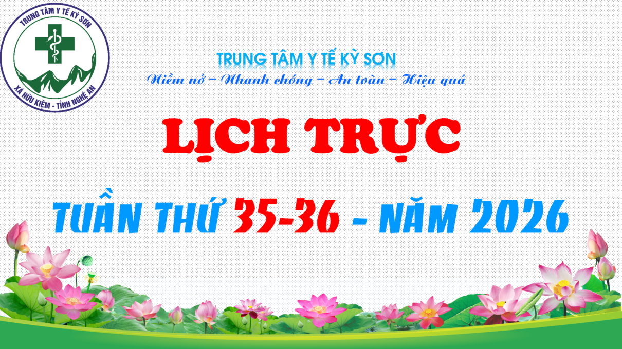 LỊCH TRỰC TOÀN VIỆN TUẦN THỨ 35-36 NĂM 2026
