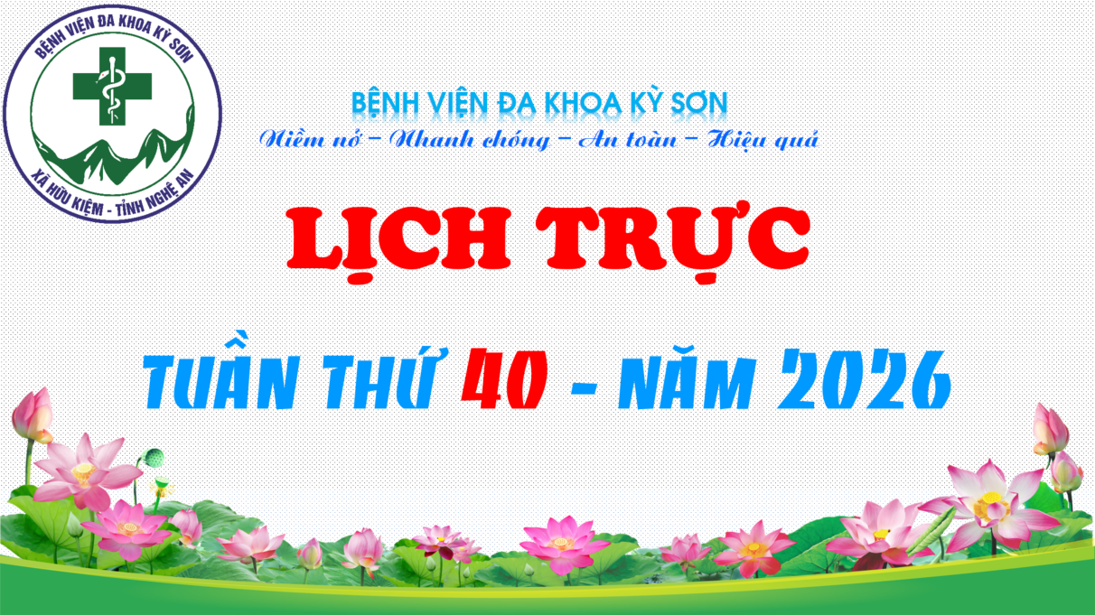 LỊCH TRỰC TOÀN VIỆN TUẦN THỨ 40 NĂM 2026